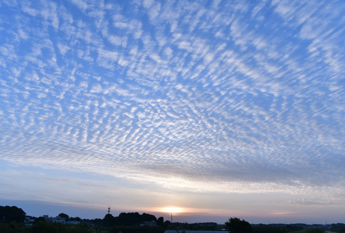 うろこ雲と秋空